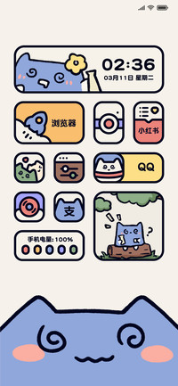 粗描边 布袋猫