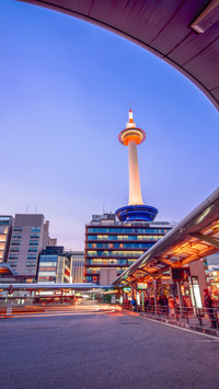 Cityscape Night View, Tower Standing Tall Amidst Lights