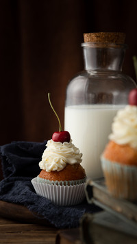 A vertical shot of milk in a jar