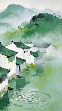 烟雨入江南 山水如墨染