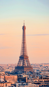 Paris rooftop view skyline and Eiffel Tower in France