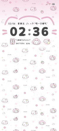 os可爱粉色猫猫平铺