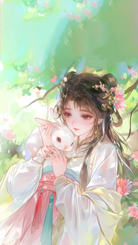 少女眸里春栖兔