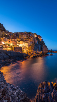 Manarola at night, Cinque Terre, Italy