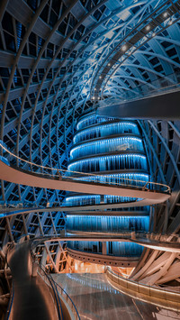 The Spiral Staircase is Inside The Steel Structure Building