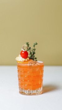 Cocktail that contains liquor mint strawberry and other