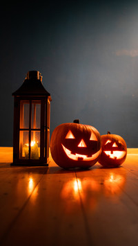 Happy Halloween: Jack-o'-lanterns Smile in Warm Glow