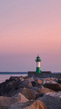 Lighthouse on the Baltic Sea coast in Sassnitz