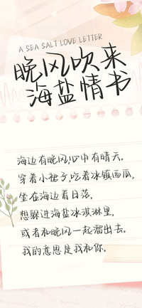 晚风吹来海盐情书