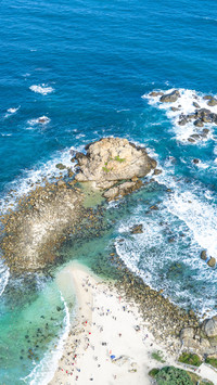 Aerial view of wuzhizhou island in sanya hainan