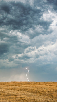 Dark storm clouds with lightning
