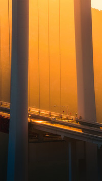 The bridge under the setting sun