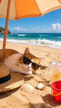 Adorable vacation cat