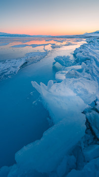 The ice lake scenery in winter