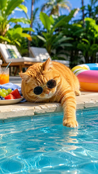 Adorable vacation cat