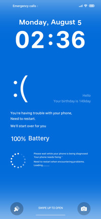 Blue screen