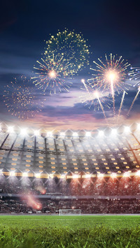 The football field was crowded with spectators