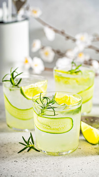 Cucumber gin gimlet cold and refreshing spring cocktails