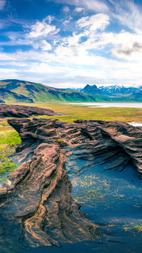 Impressive icelandic landscape on the south coast of Iceland
