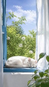 Adorable vacation cat