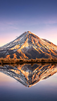 Mt Egmont, also called Mt Taranaki during sunset