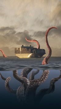 The mystery of strange shadows and sea monsters under the