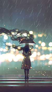 Lonely anime illustration