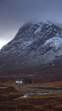 Low mountain cabin in Glencoe, Scotland, Uk