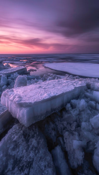 Evening on the frozen lake