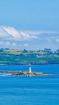 View of Plymouth Breakwater Lighthouse Devon England