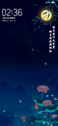 夜色荷塘