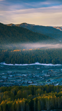 Beautiful Autumn Morning in Xinjiang, China