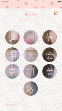 蕾丝小碎花清新风（百变锁屏、自由桌面、ios7解锁、音乐界面）