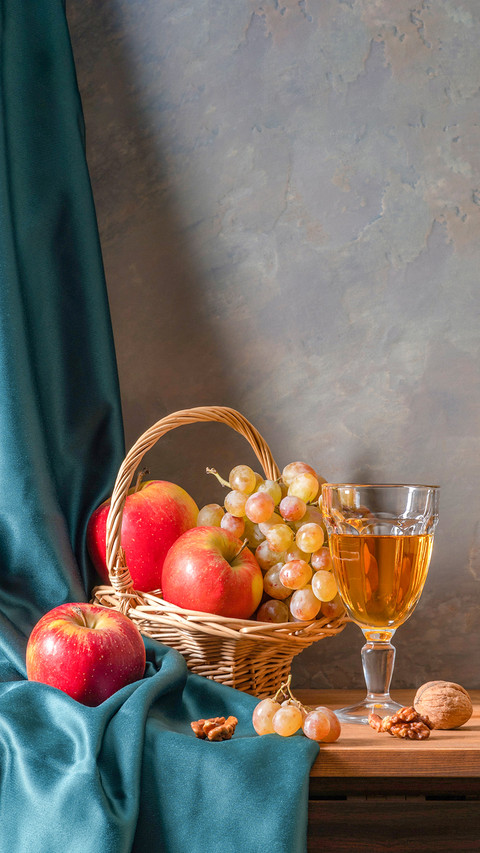 Still life with fruit and wine preview
