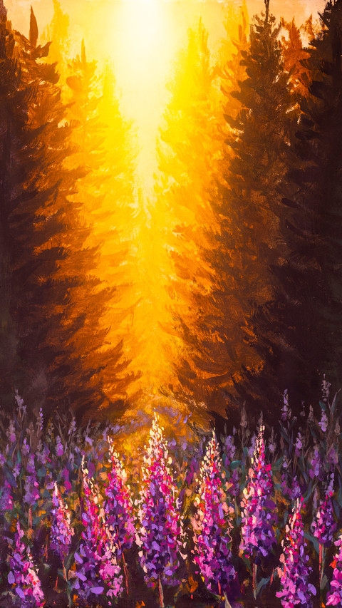 Landscape oil painting preview