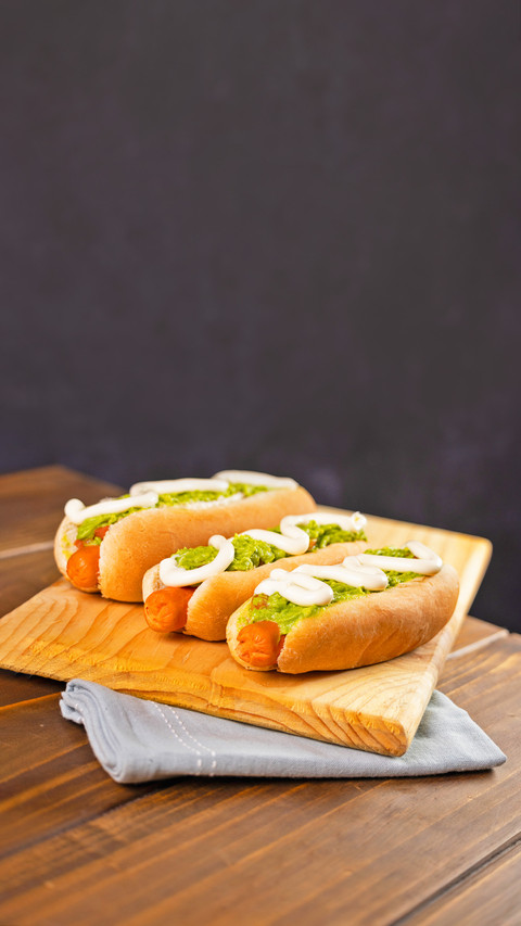 Chilean Typical Completo Food Hot dog with tomato preview