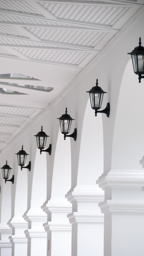 Classic Arches and Lamps, A Scene of Elegant Simplicity preview