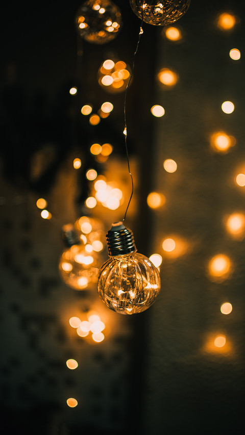 Christmas Decoration Light Bulbs with Blurred Background preview