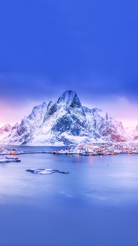 Amazing panoramic view on lovely arctic village Reine preview