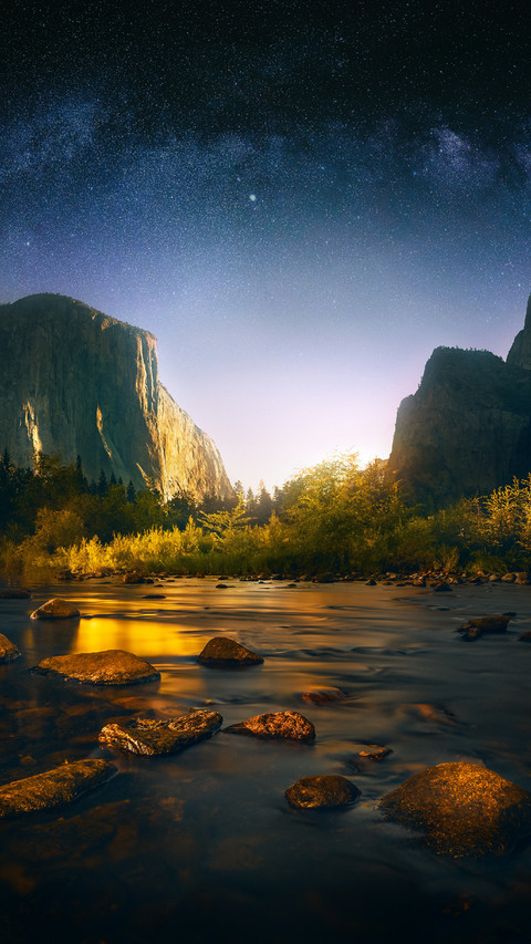 Mountain Stream Under The Starry Sky preview