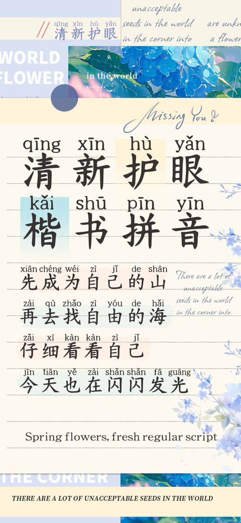 清新护眼 楷书拼音 preview