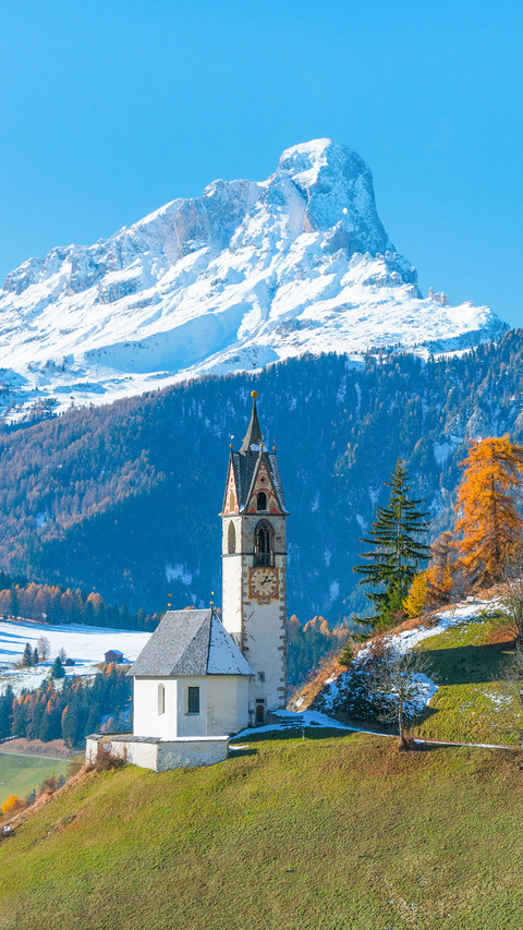Church in La Val in South Tyrol in Dolomites mountain preview