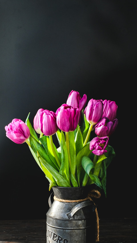 Spring bouquet flowers purple tulip flowers preview