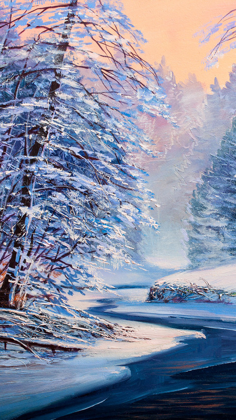 Oil painting on ice and snow preview