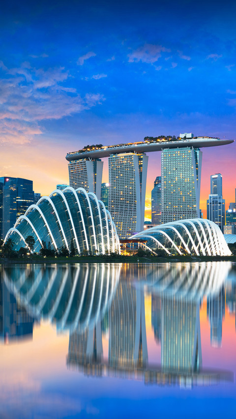 Singapore city skyline at dusk preview