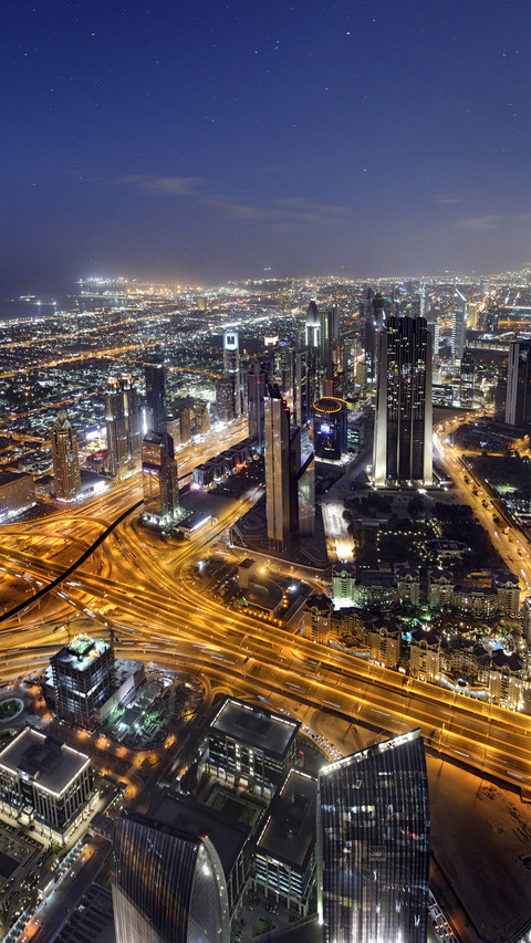 View of dubai at night preview