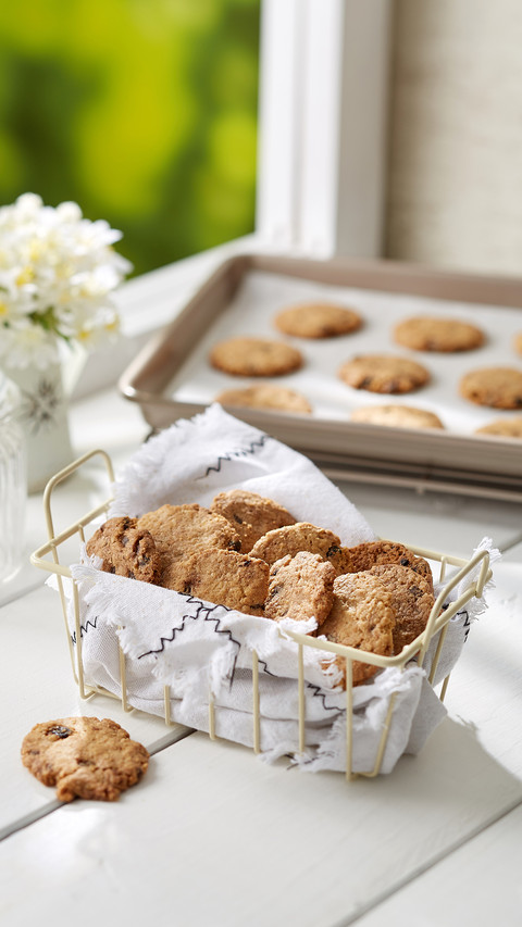 Home baked blackcurrant and chocolate chips oat cookies preview