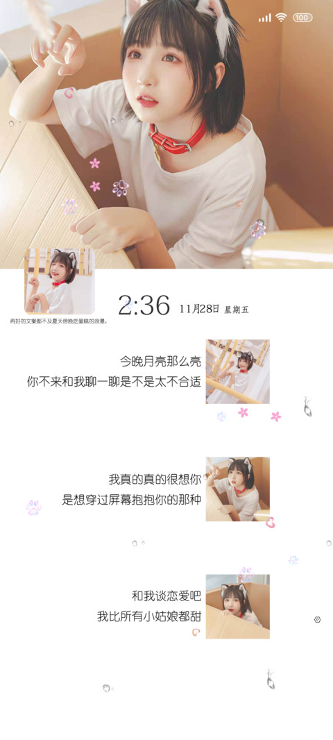 动态轮播少女爱猫猫 preview