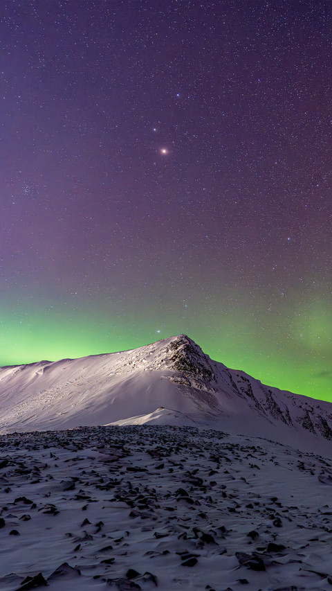 Polar night snow mountain aurora 2 preview