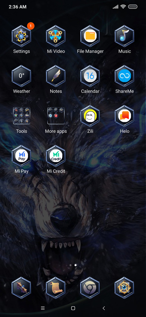 Cool Icefield Wolf miui theme